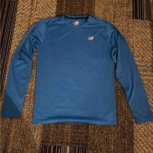 New Balance NB Dry Mesh Long Sleeve Running Shirt in Royal Blue, Size Small